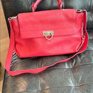 Salvatore Ferragamo Red Shoulder Bag with Gold Hardware